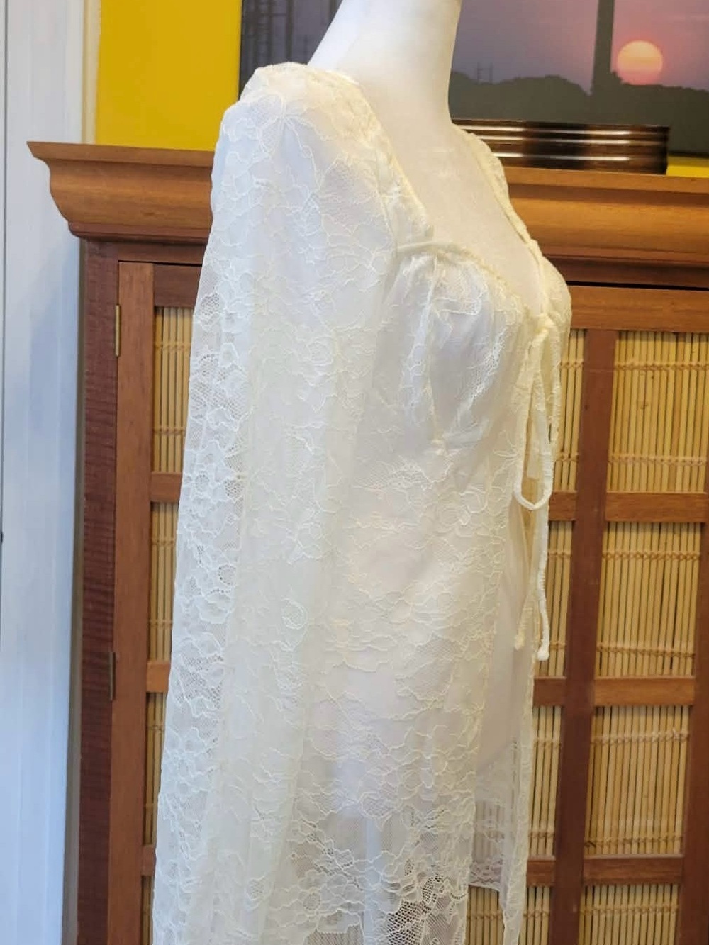 Lace Tie-Front Robe - Picture 3 of 6